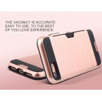 Wholesale iPhone 8 Plus / 7 Plus Credit Card Slot Armor Hybrid Case (Black)